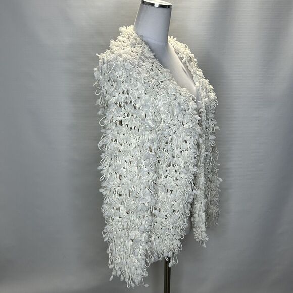 Windsor White Pom Blazer Jacket Womens Small Medium Open Front Streetwear - Picture 2 of 8